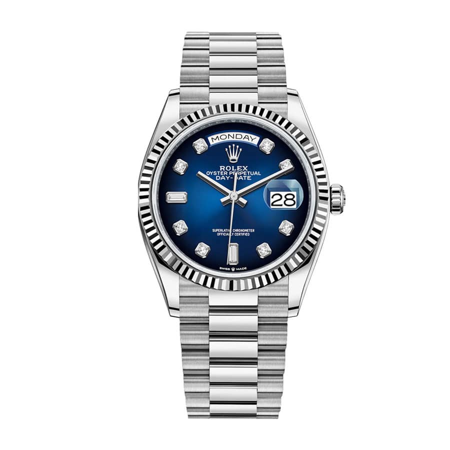 Rolex Day-Date 36MM 7118-1200R-01 Blue Diamond Dial