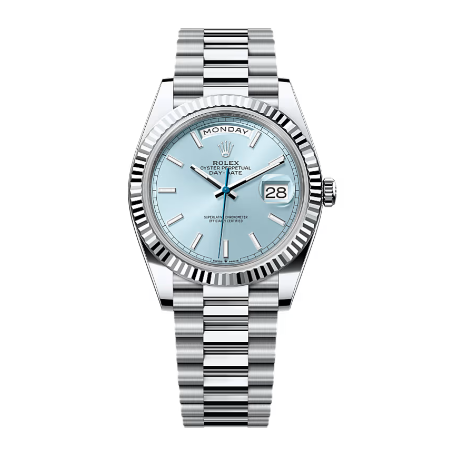 Rolex Day-Date 40MM 228236 Ice Blue Grooved