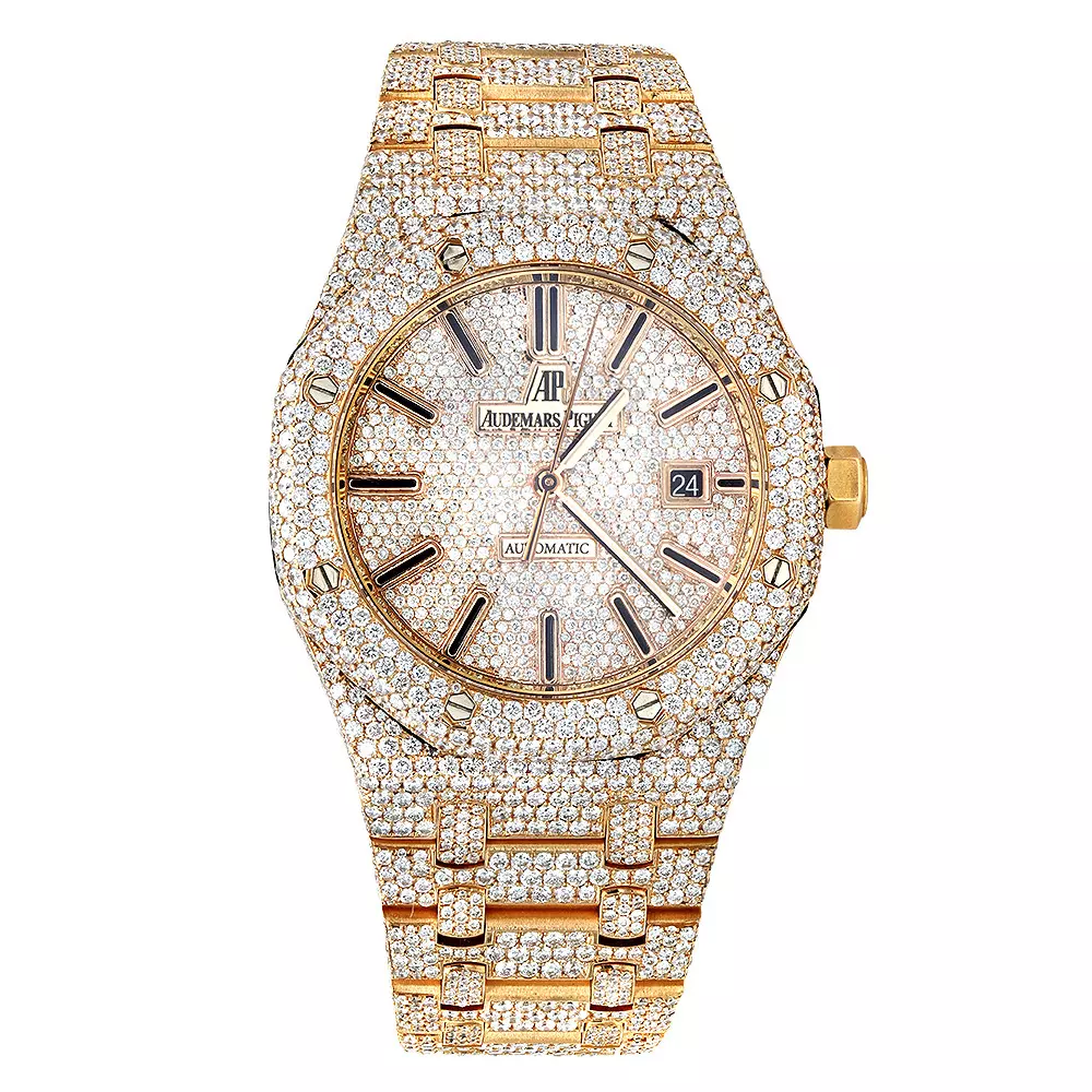 Audemars Piguet Royal Oak Chronograph 42MM 15300OR.OO.D088CR.02 Iced Out Gold
