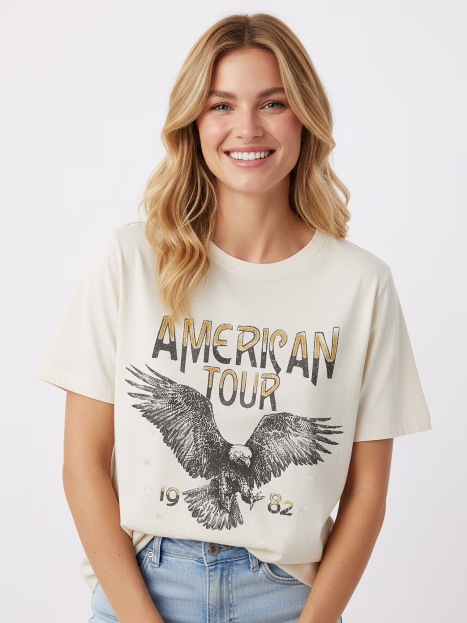 Women' Vintage Inspired Band Tour Graphic Tee Short Sleeves